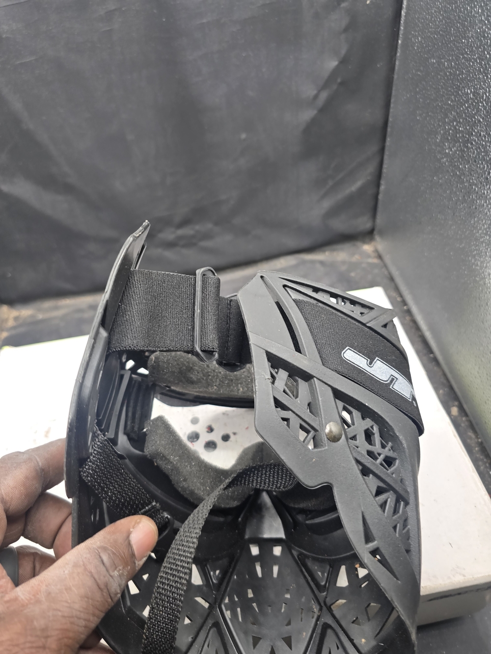 JTV Black Protective Face Mask with Adjustable Strap